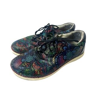 Alegria Essense Women Multi Color Mosaic Stained Glass Leather Sneakers 38 7.5